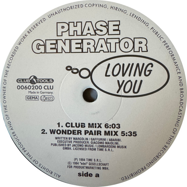 Phase Generator - Loving You | Club Tools (0060200 CLU)