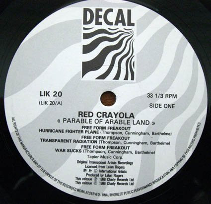 Red Krayola With The Familiar Ugly - The Parable Of Arable Land | Decal (LIK 20) - 3