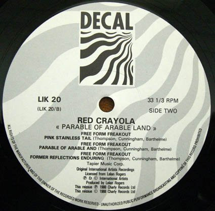 Red Krayola With The Familiar Ugly - The Parable Of Arable Land | Decal (LIK 20) - 4