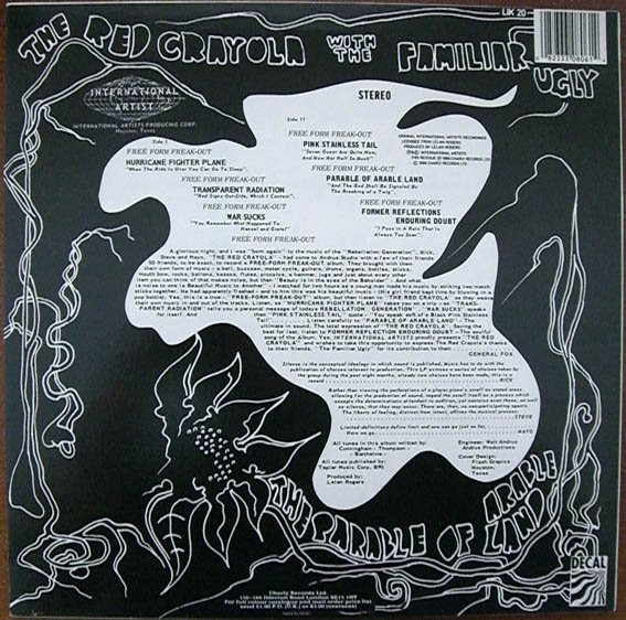 Red Krayola With The Familiar Ugly - The Parable Of Arable Land | Decal (LIK 20) - 2