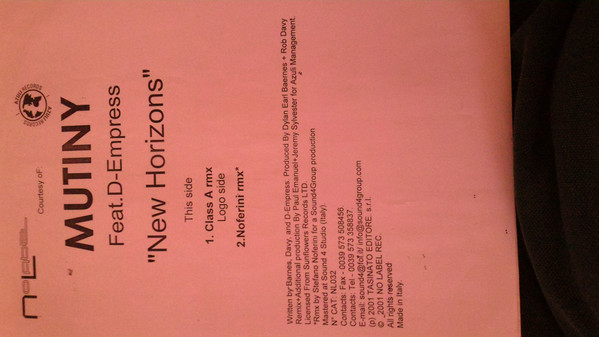 Mutiny Featuring D-Empress - New Horizons | No Label (NL 032) - 2
