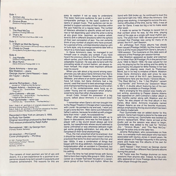 Gene Ammons - The Big Sound | Prestige (P-24098) - 2