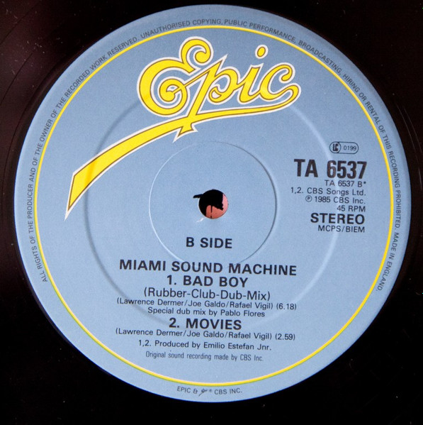 Miami Sound Machine - Bad Boy (Club Mix) | Epic (TA 6537) - 4
