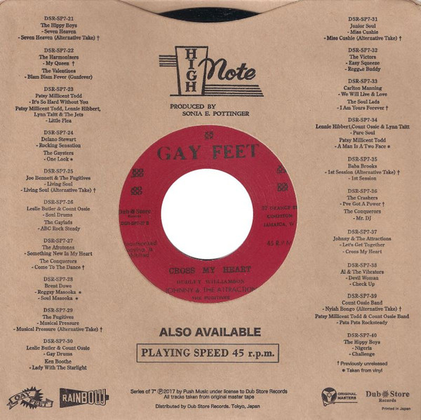 Johnny & The Attractions - Let's Get Together / Cross My Heart | Gay Feet (DSR-SP7-37) - 2
