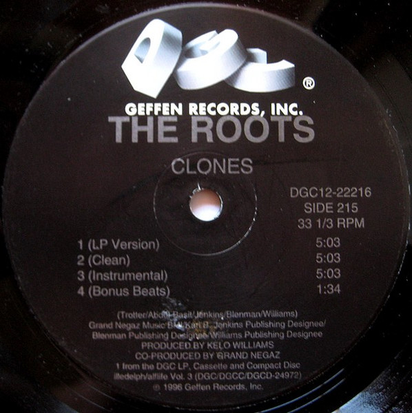 The Roots - Clones & Section | DGC (DGC12-22216) - 3 The Roots - Clones & Section | DGC (DGC12-22216) - 3