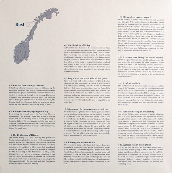 Elin Már Øyen Vister - Soundscape Røst – Spaces and Species Vol I | Gruenrekorder (Gruen 204) - 3 Elin Már Øyen Vister - Soundscape Røst – Spaces and Species Vol I | Gruenrekorder (Gruen 204) - 3