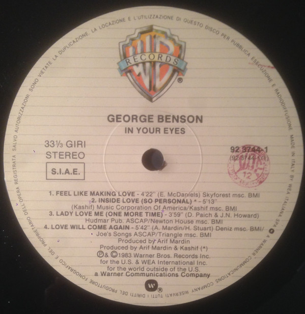 George Benson - In Your Eyes | Warner Bros. Records (92-3744-1) - 3