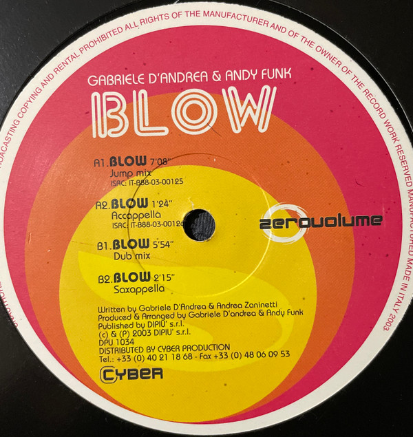 Gabriele D'Andrea & A.N.D.Y. Funk - Blow | Zerovolume (DPU 1034) - 2 Gabriele D'Andrea & A.N.D.Y. Funk - Blow | Zerovolume (DPU 1034) - 2