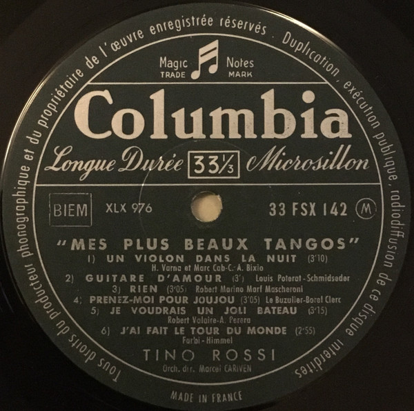 Tino Rossi - Mes Plus Beaux Tangos Volume 4 | Columbia (FSX 142) - 4