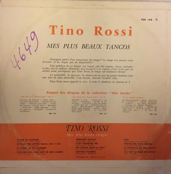 Tino Rossi - Mes Plus Beaux Tangos Volume 4 | Columbia (FSX 142) - 2