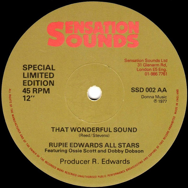 Rupie Edwards / Rupie Edwards All Stars - My Little Red Top / That Wonderful Sound | Sensation Sounds (SSD 002) - 3 Rupie Edwards / Rupie Edwards All Stars - My Little Red Top / That Wonderful Sound | Sensation Sounds (SSD 002) - 3