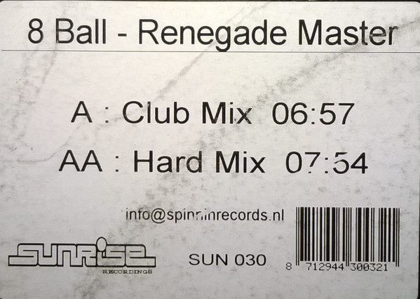 8Ball - Renegade Master | Sunrise Recordings (SUN 030) - 3 8Ball - Renegade Master | Sunrise Recordings (SUN 030) - 3