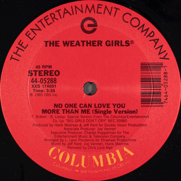 The Weather Girls - No One Can Love You More Than Me | Columbia (44-05288)