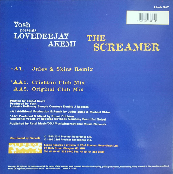 Yosh Presents Lovedeejay Akemi - The Screamer | Limbo Records (LIMB 54T) - 2