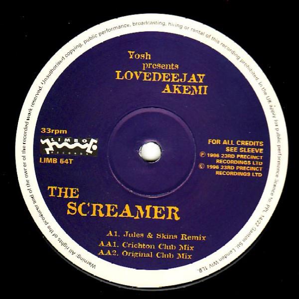 Yosh Presents Lovedeejay Akemi - The Screamer | Limbo Records (LIMB 54T) - 3