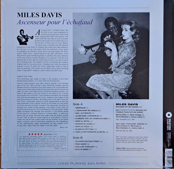 Miles Davis - Ascenseur Pour L'Échafaud | Waxtime Clear Vinyl (526028) - 2
