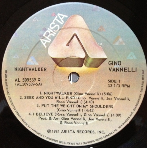 Gino Vannelli - Nightwalker | Arista (AL 509539) - 3 Gino Vannelli - Nightwalker | Arista (AL 509539) - 3