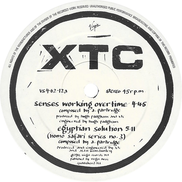 XTC - Senses Working Overtime | Virgin (VS462-12) - 3