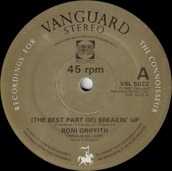 Roni Griffith - (The Best Part Of) Breakin' Up / Love Is The Drug | Vanguard (VSL 5022)