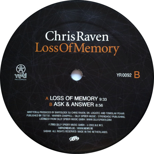 Chris Raven - Loss Of Memory | Yeti Records (YR 0092) - 4 Chris Raven - Loss Of Memory | Yeti Records (YR 0092) - 4