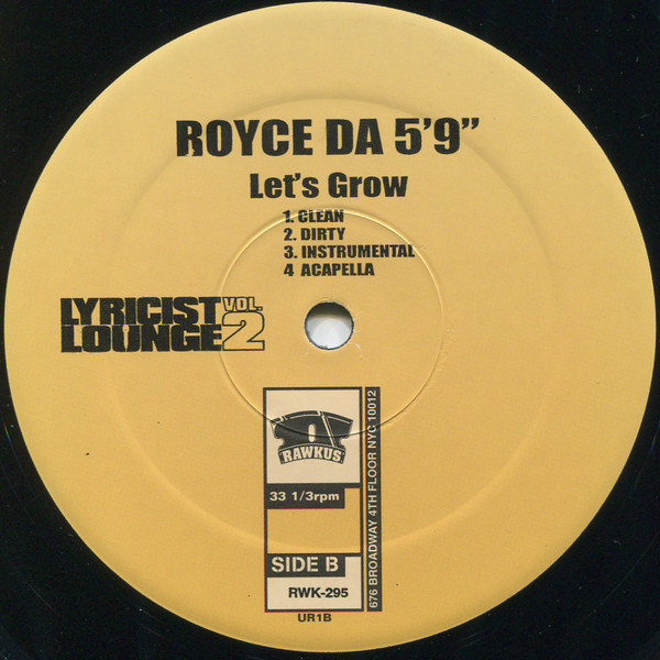 Cocoa Brovaz / Royce Da 5'9" - Get Up / Let's Grow | Rawkus (RWK 295) - 4