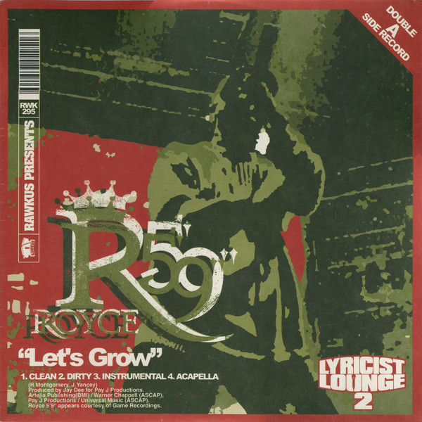 Cocoa Brovaz / Royce Da 5'9" - Get Up / Let's Grow | Rawkus (RWK 295) - 2
