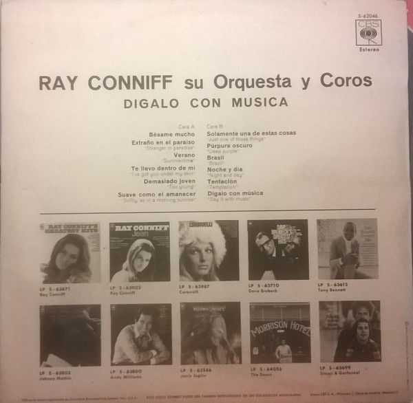 Ray Conniff And His Orchestra & Chorus - Say It With Music (A Touch Of Latin) | CBS (S 62046) - 2