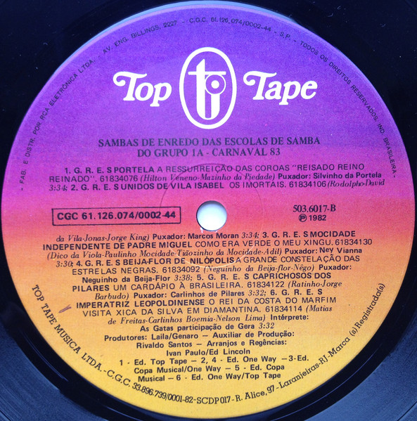 Various - Sambas De Enredo Das Escolas De Samba Do Grupo 1A - Carnaval 83 | Top Tape (503.6017) - 4