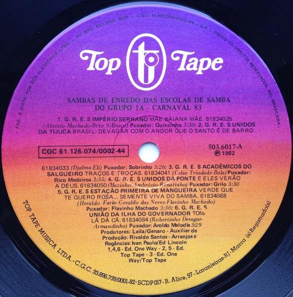 Various - Sambas De Enredo Das Escolas De Samba Do Grupo 1A - Carnaval 83 | Top Tape (503.6017) - 3