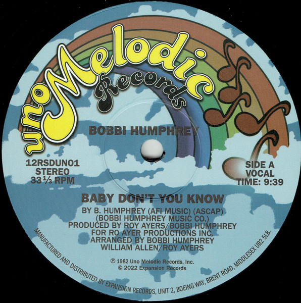 Bobbi Humphrey - Baby Don't You Know | Uno Melodic Records (12RSDUNO1)