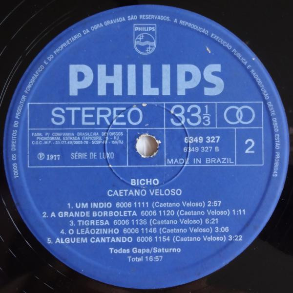 Caetano Veloso - Bicho | Philips (6349 327) - 4