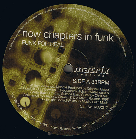 New Chapters In Funk - Funk For Real | Matrix Records (MAX 017)