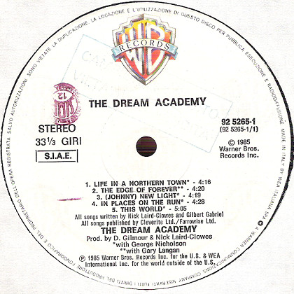 The Dream Academy - The Dream Academy | Warner Bros. Records (925 265-1) - 2