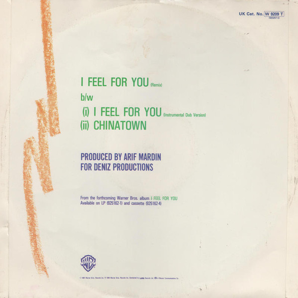 Chaka Khan - I Feel For You | Warner Bros. Records (W 9209 T) - 2