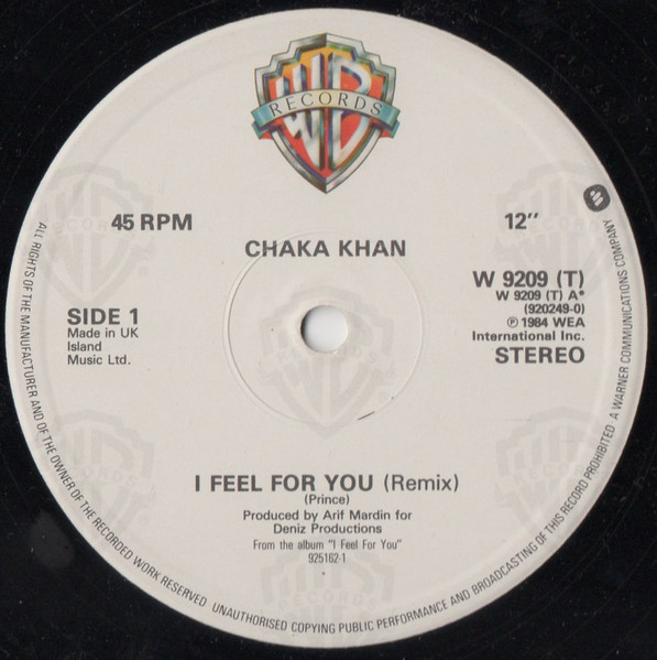 Chaka Khan - I Feel For You | Warner Bros. Records (W 9209 T) - 3
