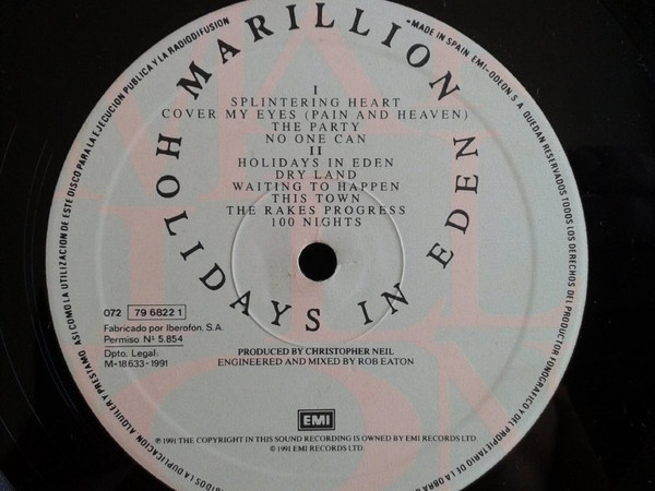 Marillion - Holidays In Eden | EMI (072 79 6822 1) - 3