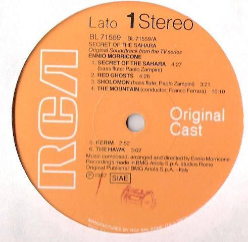 Ennio Morricone - Secret Of The Sahara | RCA (BL 71559) - 4