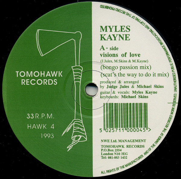 Myles Kayne - Visions Of Love | Tomohawk Records (HAWK 4) - main