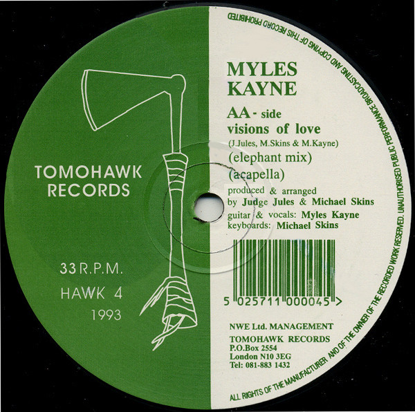 Myles Kayne - Visions Of Love | Tomohawk Records (HAWK 4) - 2