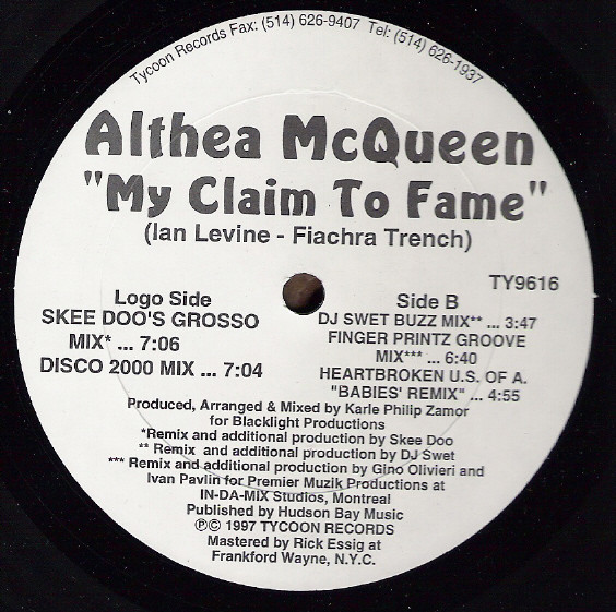 Althea McQueen - My Claim To Fame | Tycoon Records (TY-9616)