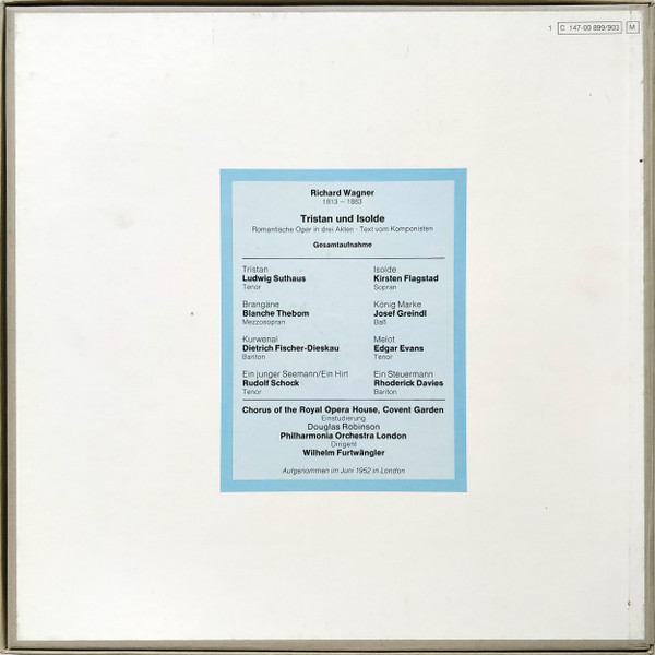 Richard Wagner , Ludwig Suthaus • Kirsten Flagstad • Blanche Thebom • Josef Greindl • Dietrich Fischer-Dieskau , Philharmonia Orchestra , Wilhelm Furtwängler - Tristan Und Isolde (Romantische Oper In Drei Akten - Gesamtaufnahme) | Dacapo (1 C 147-00899/903 M) - 2 Richard Wagner , Ludwig Suthaus • Kirsten Flagstad • Blanche Thebom • Josef Greindl • Dietrich Fischer-Dieskau , Philharmonia Orchestra , Wilhelm Furtwängler - Tristan Und Isolde (Romantische Oper In Drei Akten - Gesamtaufnahme) | Dacapo (1 C 147-00899/903 M) - 2