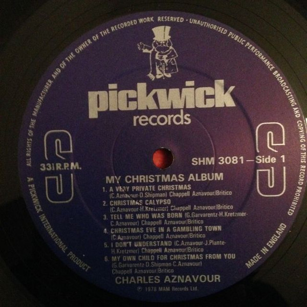 Charles Aznavour - My Christmas Album | Pickwick Records (SHM 3081) - 3