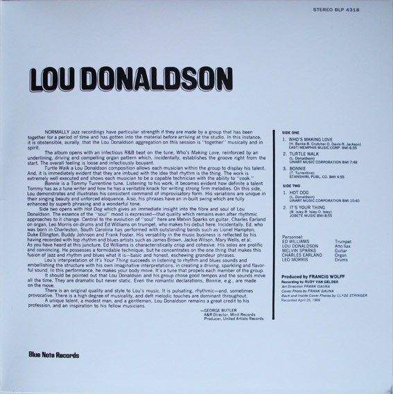 Lou Donaldson - Hot Dog | Blue Note (BLP 4318) - 3