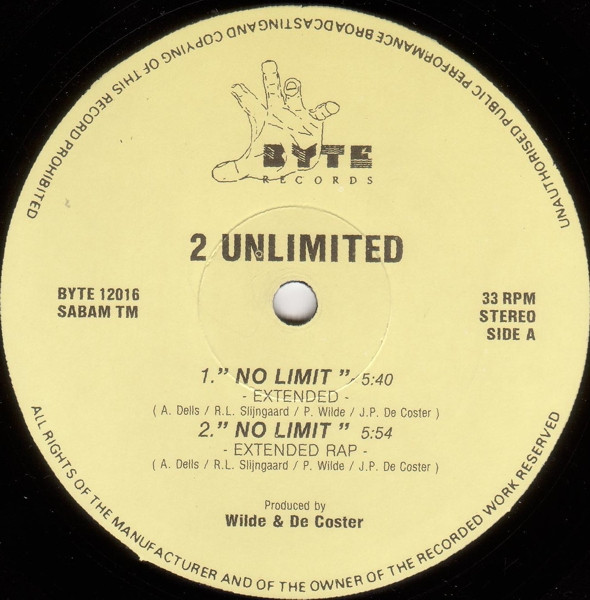 2 Unlimited - No Limit | Byte Records (BYTE 12016)