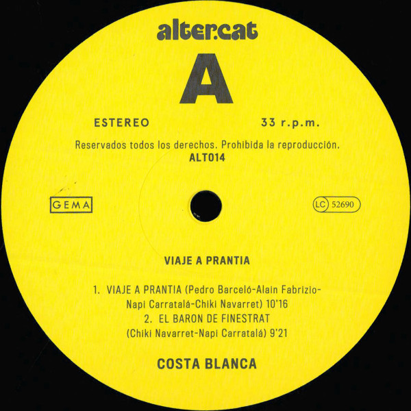 Costa Blanca - Viaje A Prantia | Altercat Records (ALT014) - 2