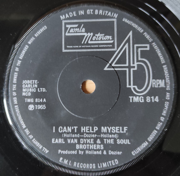 Earl Van Dyke & The Soul Brothers - I Can't Help Myself | Tamla Motown (TMG 814) Earl Van Dyke & The Soul Brothers - I Can't Help Myself | Tamla Motown (TMG 814)