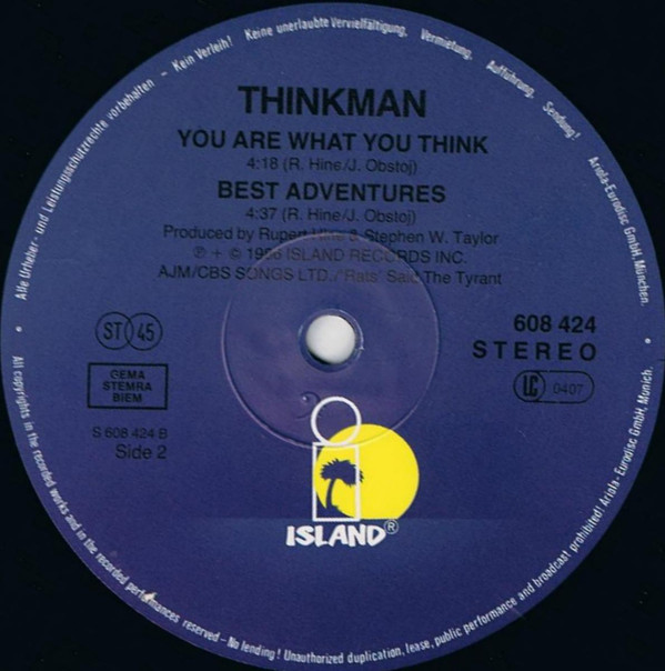 Thinkman - Best Adventures | Island Records (608 424) - 2