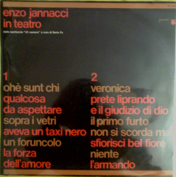 Enzo Jannacci - Enzo Jannacci In Teatro - Dallo Spettacolo "22 Canzoni" A Cura Di Dario Fo | Vibraton (VB-L6032)