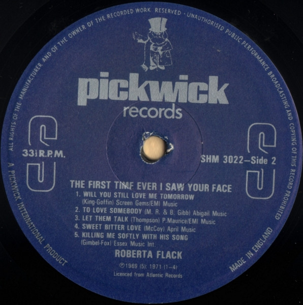 Roberta Flack - The First Time Ever I Saw Your Face | Pickwick Records (SHM 3022) - 2