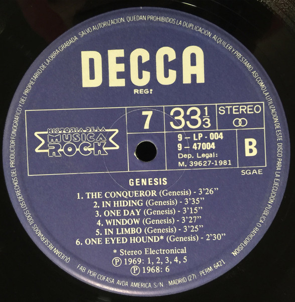 Genesis - Genesis | Decca (9-LP-004) - 4